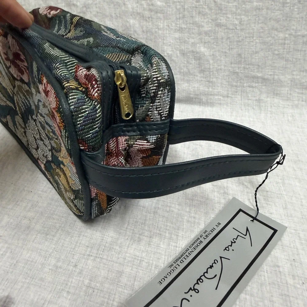 Gloria Vanderbilt Floral Tapestry Cosmetic Bag Toiletry Case GV68010-6 Vintage